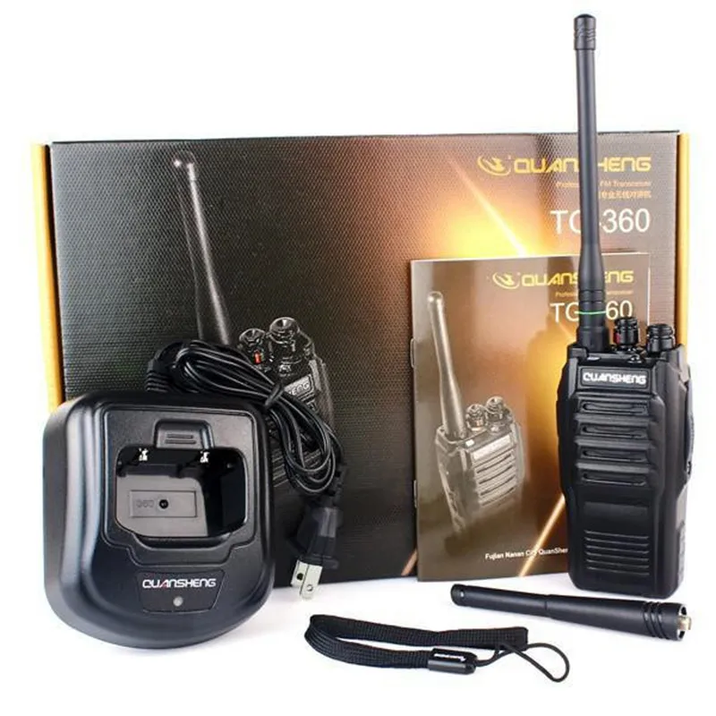 

5pcs New Radio Walkie Talkie QuanSheng TG-360/TG360 16CH 7W UHF 400-480MHz Two Way Radio Black