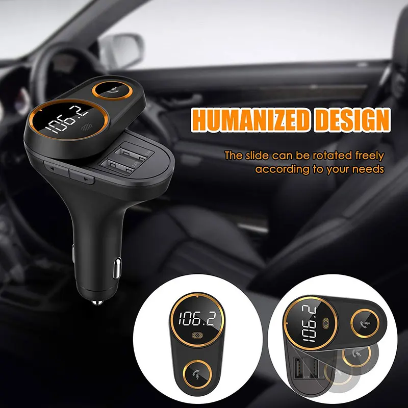 ANLUD вращающийся Bluetooth fm-передатчик Автомобильный Mp3 плеер беспроводной в