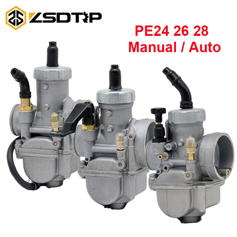 Плоский карбюратор ZSDTRP PE24 26 28 мм для YAMAHA DT 100 125 175 YT YZ80 YZ85 Kawasaki ATV KLF185 KLF BAYOU 250