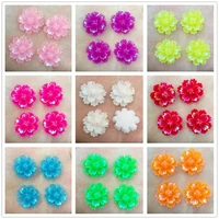 new 18pcs 25mm ab resin candy color flower stone flatback wedding buttons crafts k133