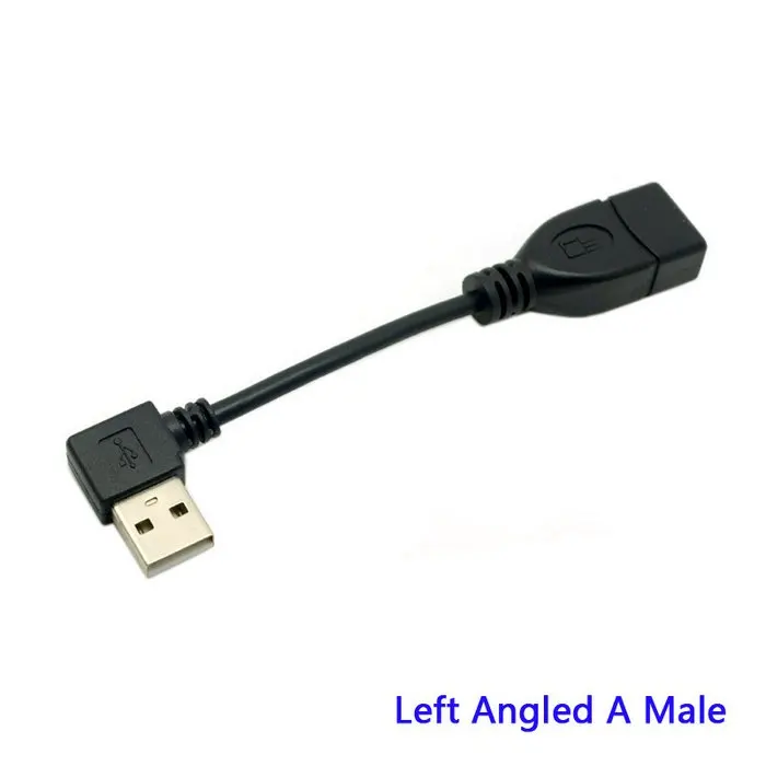 Удлинительный Кабель адаптер 90 градусов левый и правый угол USB 2 0 A папа мама 10 см 20