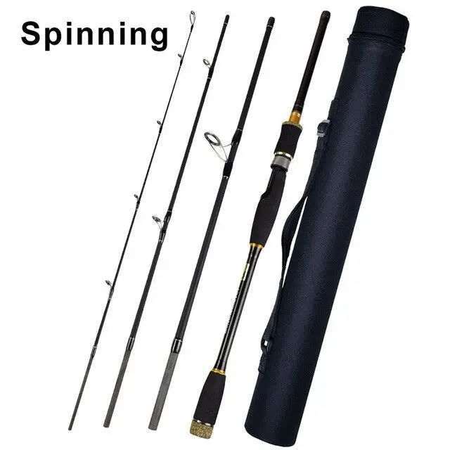 Spinning with tube 4 Секции Удочка Для Приманки 1,8 м/2,1 М/2,4 м/2,7 м/3,0 м углеродное спиннинговое удилище для путешествий m мощное Литье Удочки для рыбалки Vava De Pesca - Цвет: Spinning with tube