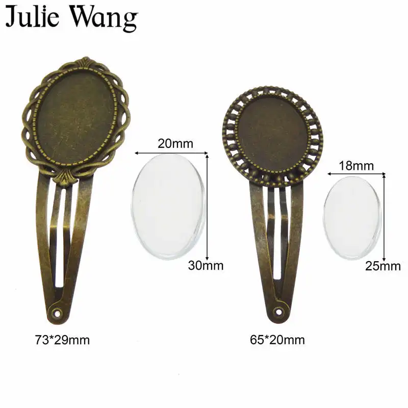 Julie Wang античные бронзовые заколки для волос пустая основа соответствующий