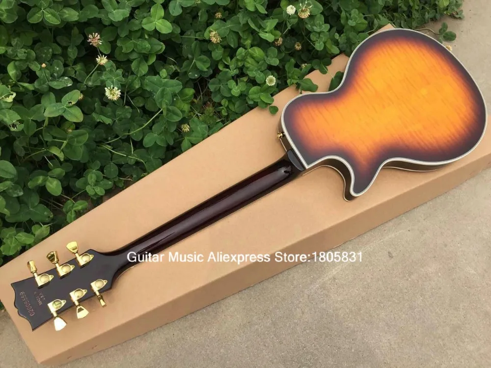 Высокое качество Электрогитары MS Sunburst Ebony гитары Лады Связывание Лидер