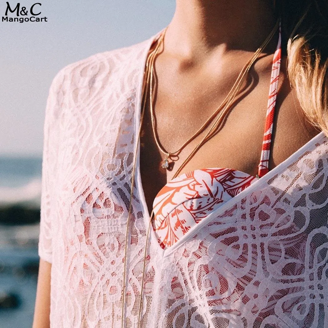 Летнее платье Для женщин 2018 г. пикантные пляжное vestidos v-образным вырезом короткий