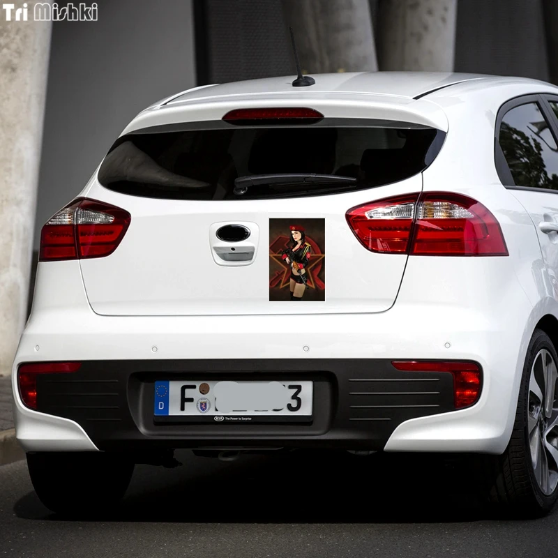 Tri Mishki WCS176 13x19 см хит продаж в форме и молоток пистолет забавная наклейка для