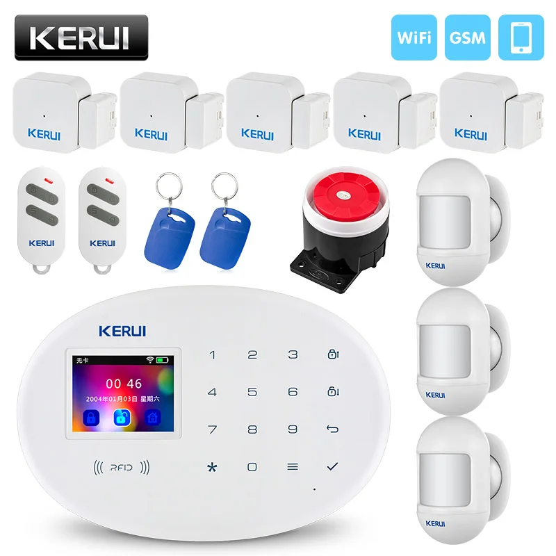 Беспроводная охранная сигнализация KERUI W20 Wi Fi GSM домашняя система безопасности
