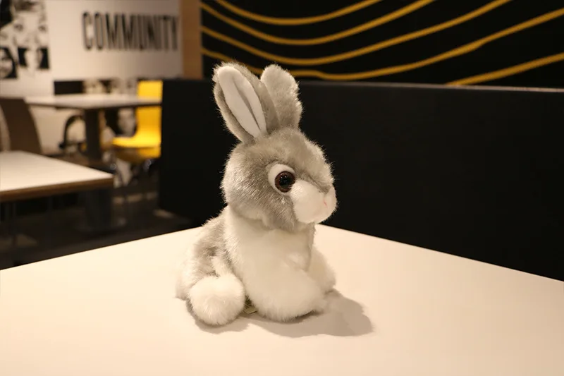 

small cute plush simulation sitting rabbit toy high quality gray rabbit doll gift about 21cm 2980