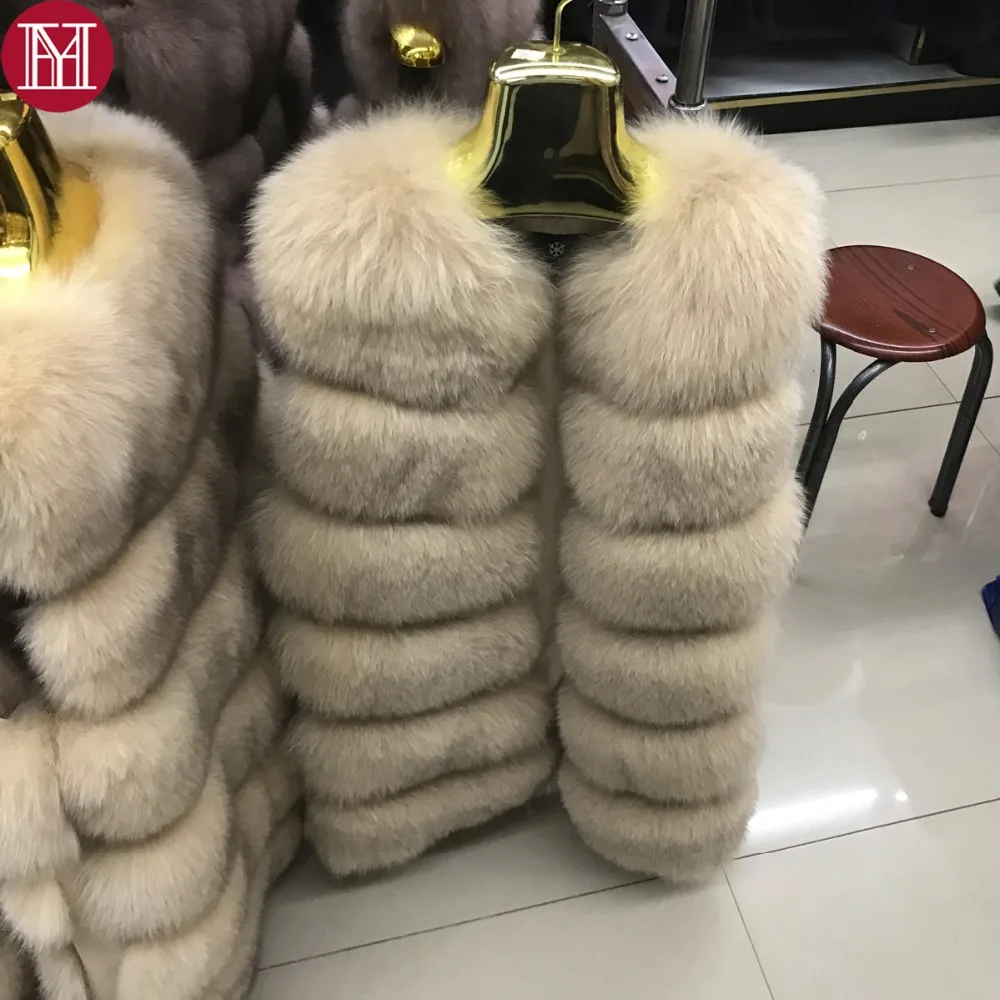 Женский Длинный Меховой жилет роскошный стильный из 2021 натурального Лисьего