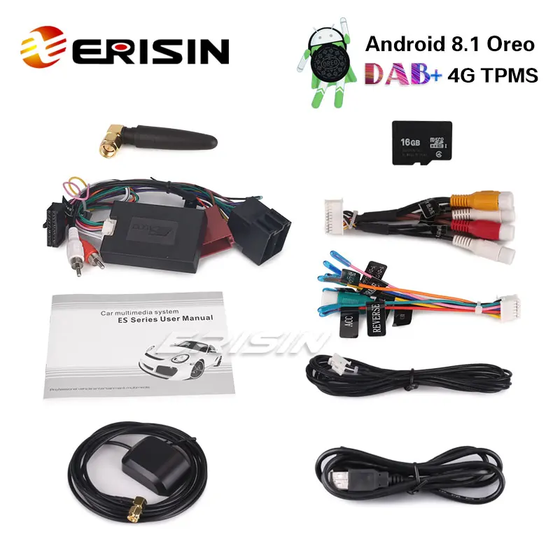 Erisin ES3871F 7 &quotавтомобильный dvd плеер gps Sat Android 8 1 DAB + 4G Wifi TPMS DVR для FIAT