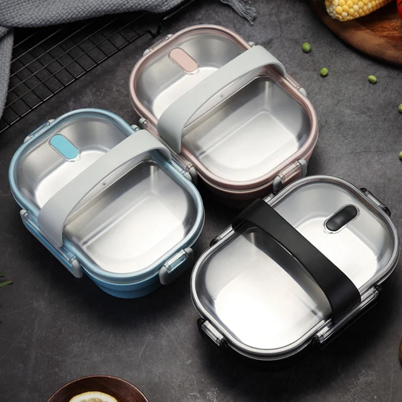 Портативный Ланч бокс Детская школьная металлическая коробка Bento кухня