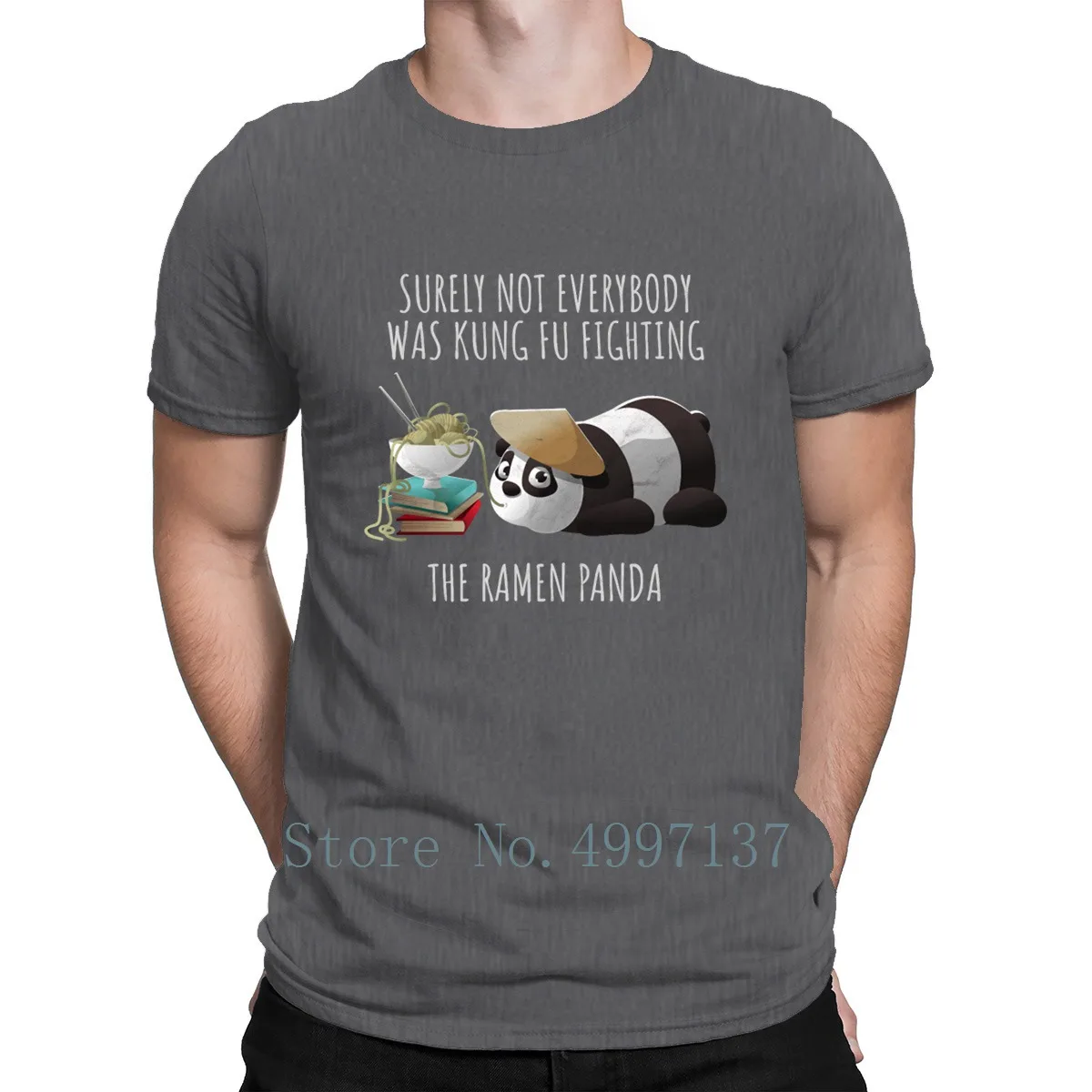 Забавная футболка с рисунком панды из мультфильма Ramen Panda Is Not Kung Fu Fighting модная