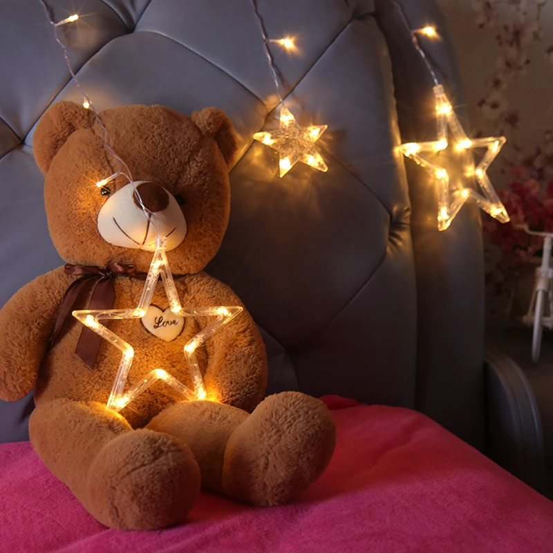 Luces led decoracion Звезда Пентаграмма занавес светильник фея Свадьба День рождения