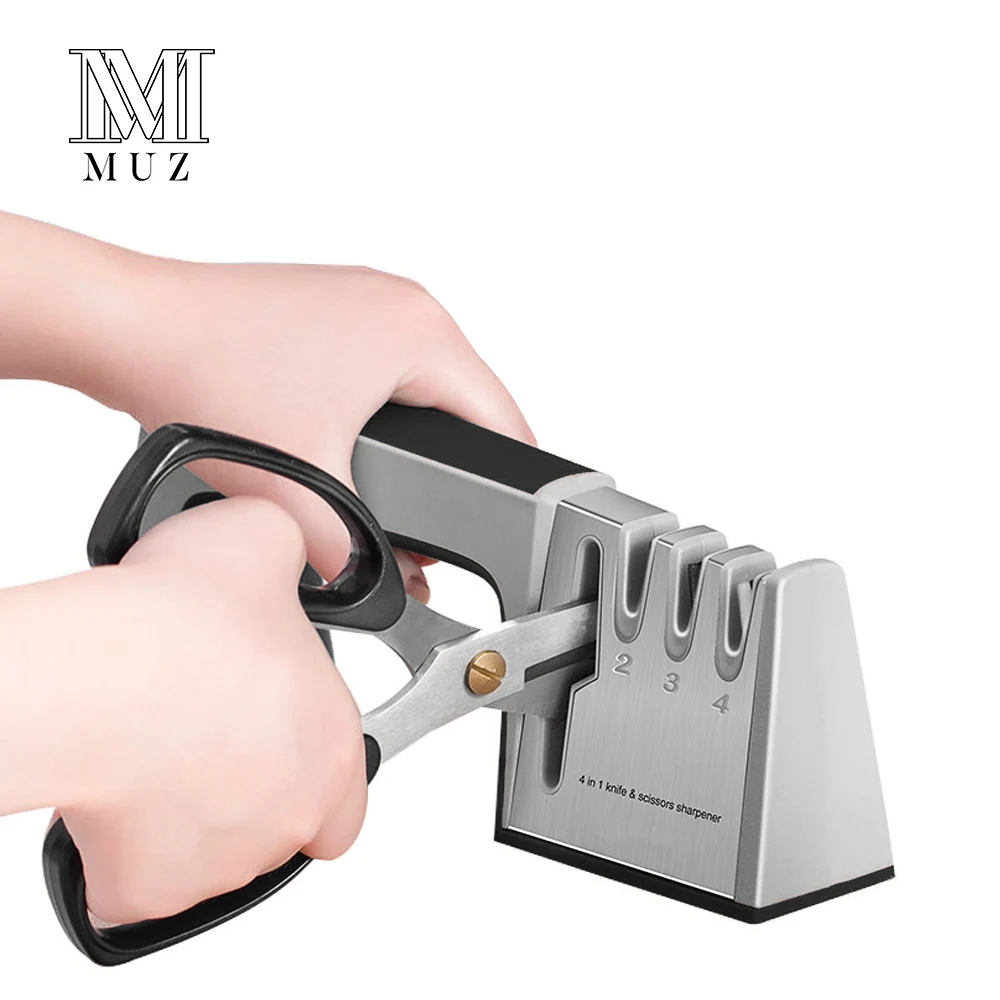 MUZ Профессиональный 4в1 точилка для ножей кухонный нож ножницы инструменты