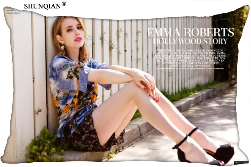 

Наволочка на заказ с Эммой Робертс, наволочки с очаровательным актером, Стандартный размер 20x30 дюймов, больше размеров