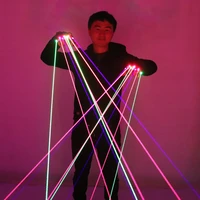 rgb led laser gloves with 7pcs laser 2pcs green 3pcs red 2pcs violet stage gloves for led luminous costumes show