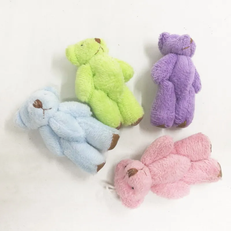 20 шт./лот Kawaii маленькие смешанные медведи Тедди плюшевые с кожаной ножкой 6 см