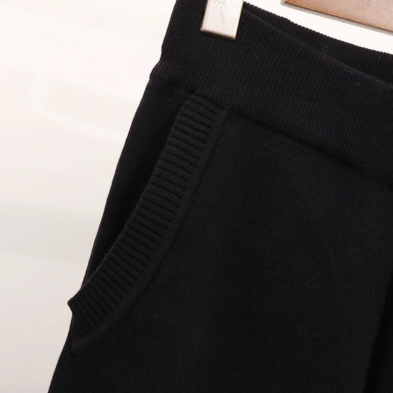 ALPHALMODA осень зима женские модные цветочные вязаные костюмы вышивка 3D цветы женские стильные джемпер штаны наборы