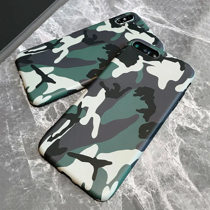 Камуфляжный чехол в армейском стиле для iphone X 6 6S Plus 7 8 мягкие силиконовые чехлы из