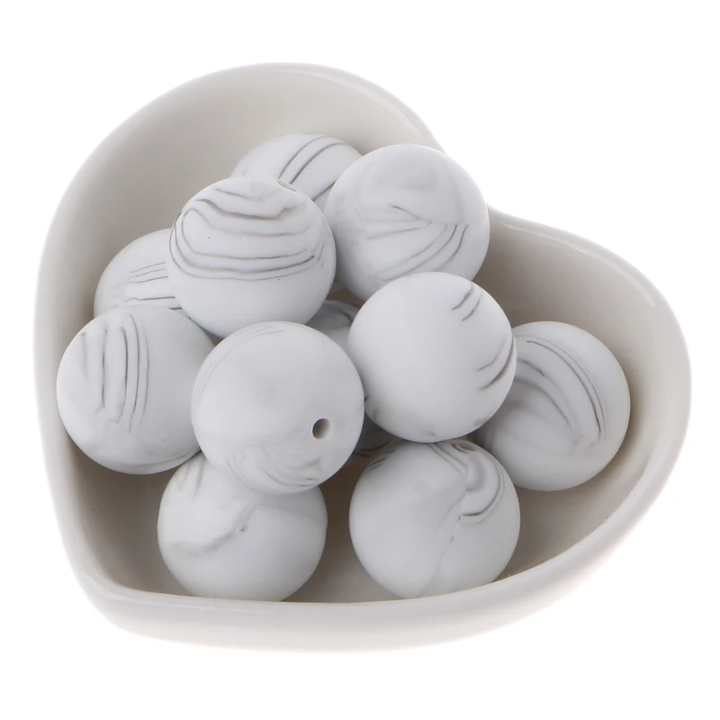 10 шт. силиконовые мраморные бусины для прорезывания зубов | Мать и ребенок