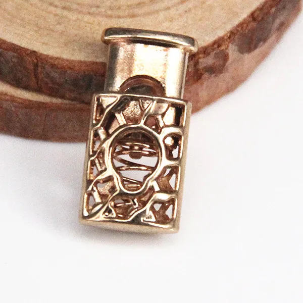 100 шт золотой тон металлическая пробка тумблер Пряжка веревка зажим шнура Замки