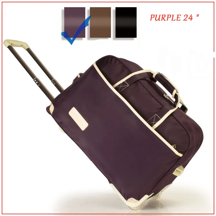 Purple 24 Модный женский чемодан на колесиках, брендовый Повседневный уплотненный чемодан на колесиках, дорожная сумка на колесиках, чемодан для багажа - Цвет: Purple 24
