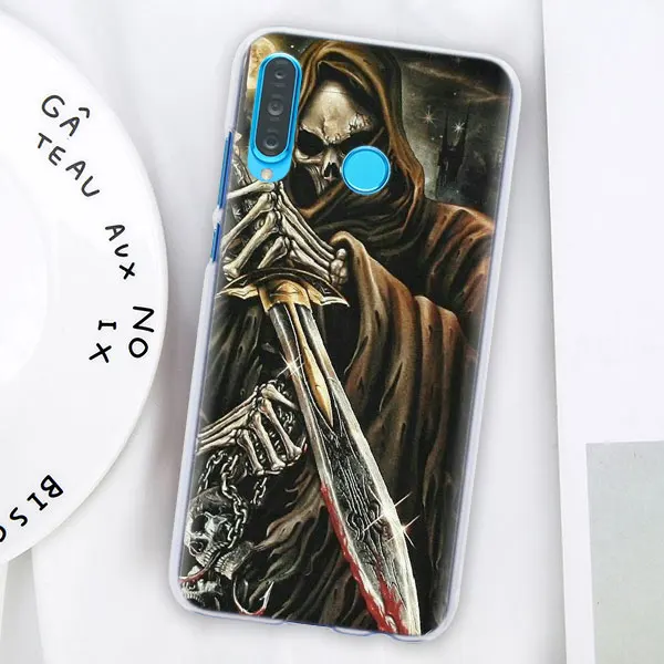 08 Мало смерть с косой чехол для телефона для huawei P30 P30 Pro P9 P10 P20 Lite P Smart плюс просмотр 20 Жесткий задний Чехол бант - Цвет: 08