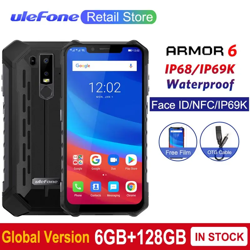 Ulefone Armor 6 IP68 Водонепроницаемые мобильные телефоны Android 8 1 2 &quotHelio P60 Восьмиядерный