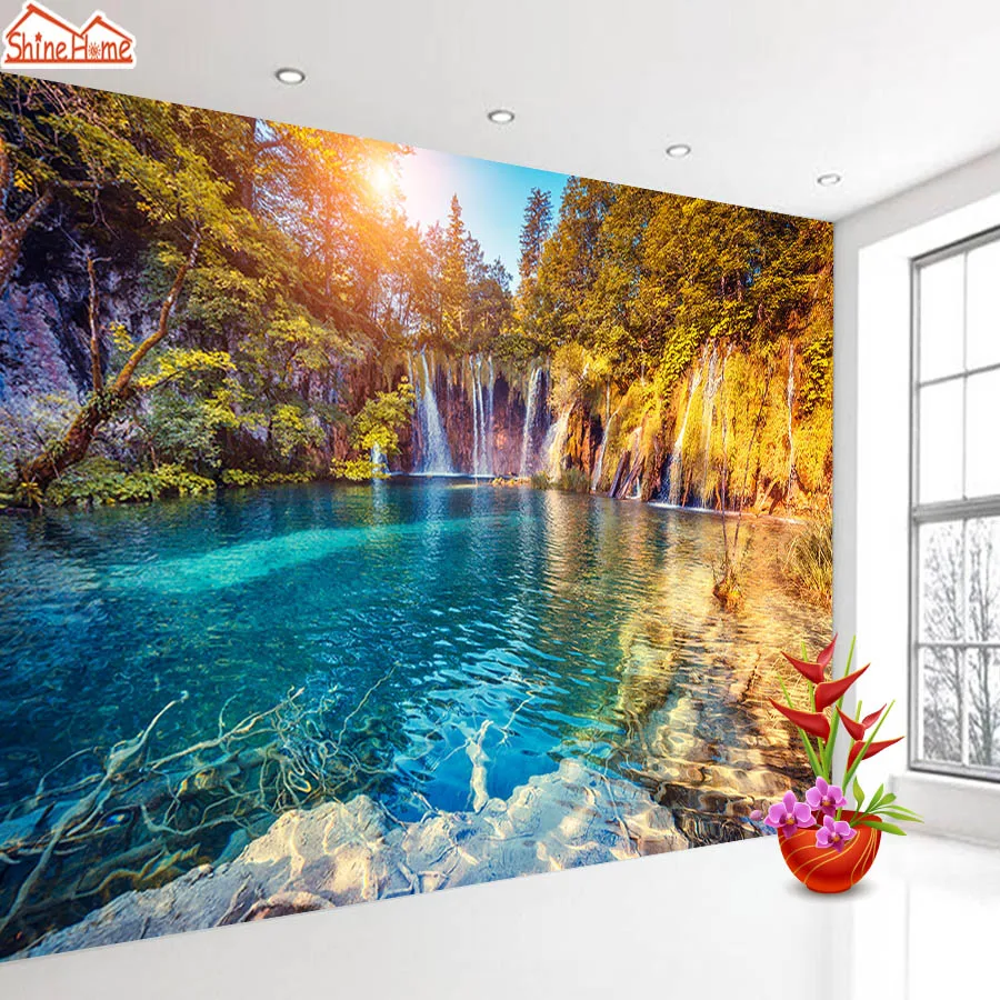 

Wallpapers 3 d Murals Photo Wallpaper for Walls in Rolls 3d on Wall Papers Home Decor Living Room Bedroom Forest Landscape Mural