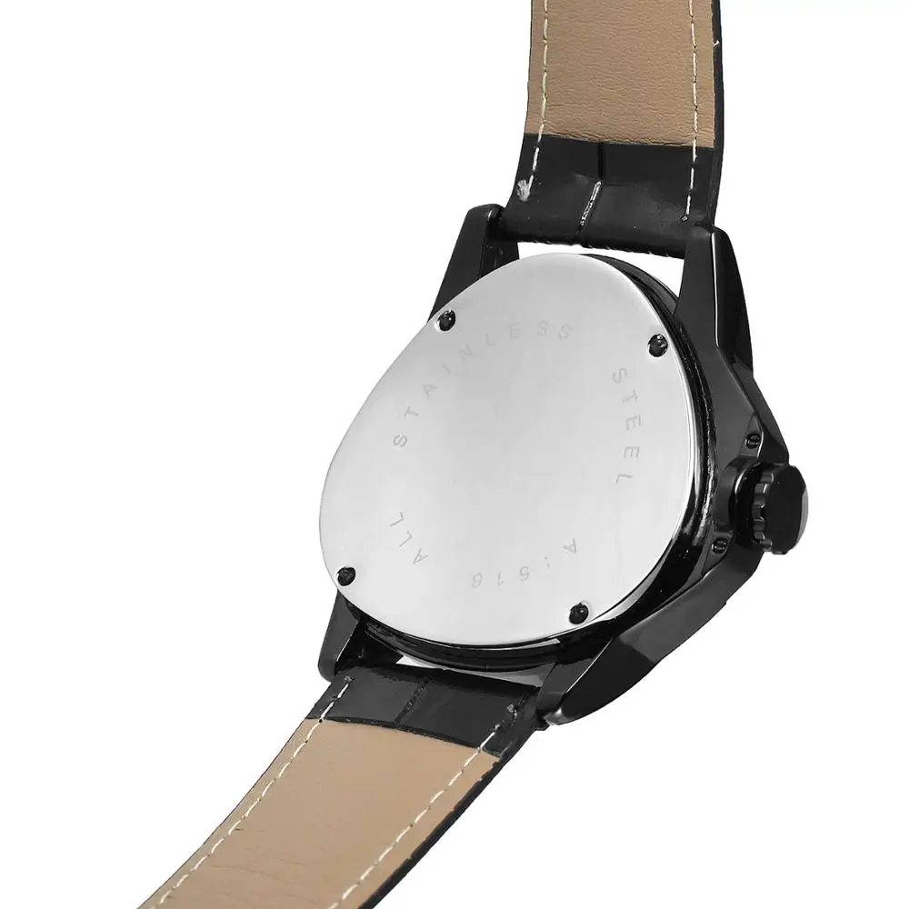 Фото t-WINNER  Fashion creative triangle surface classic black and grey  three-pointer belt men wrist watch №3