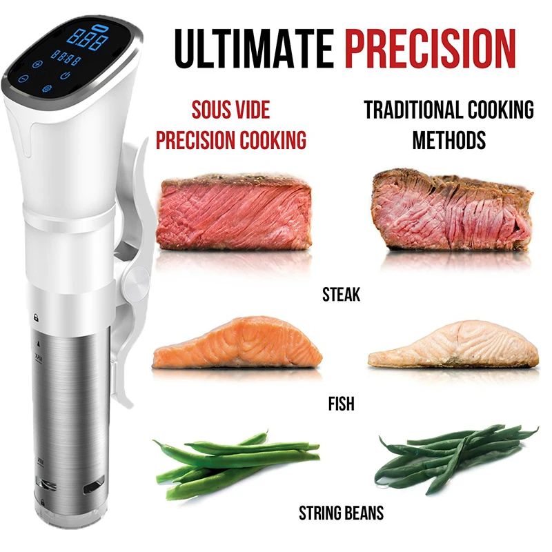1800 Вт вакуумная кухонная плита Sous Vide, Кухонная машина, крепкий иммерсионный циркулятор IPX7, защита от воды, безопасный жк-цифровой таймер
