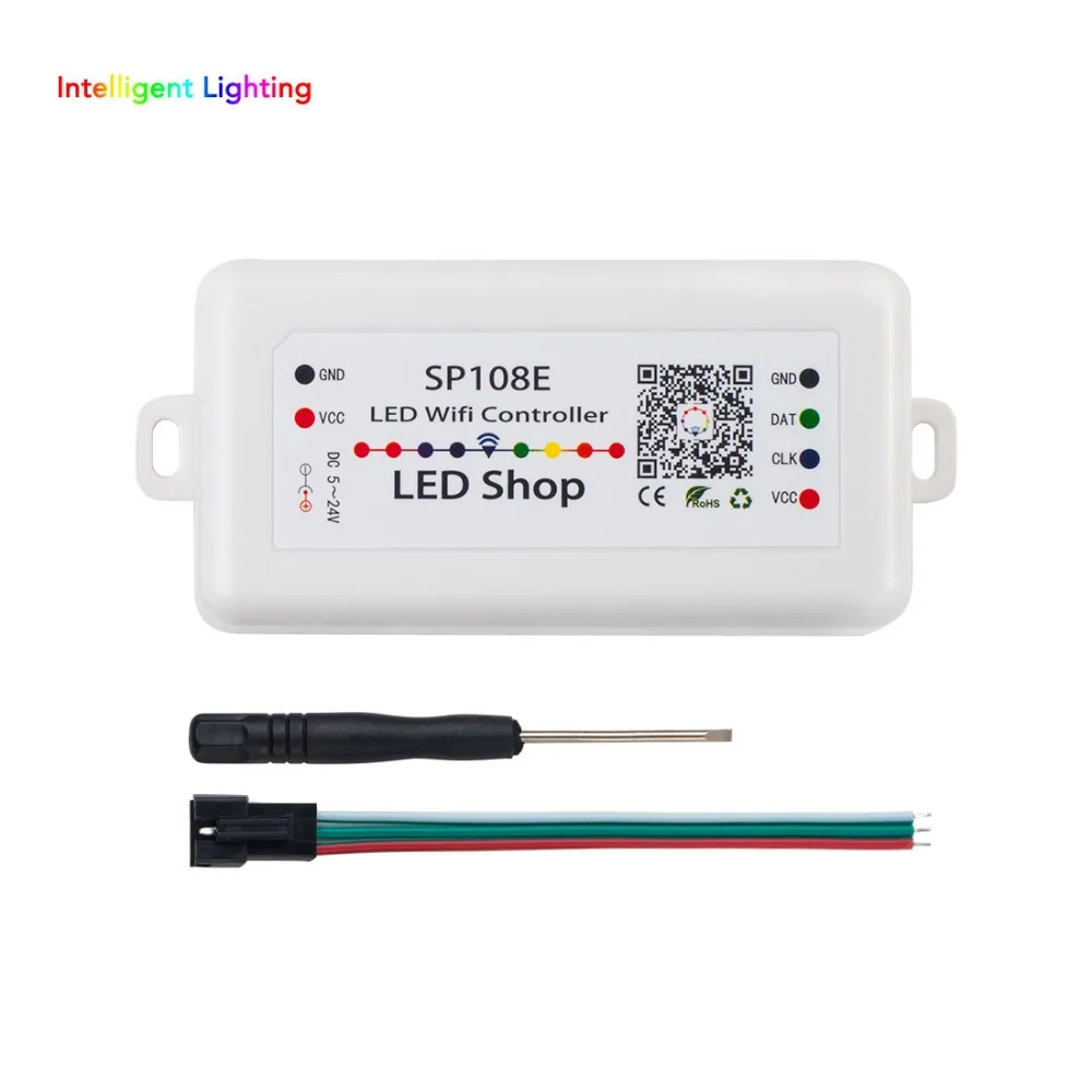 Оптовая продажа DC5V 24V SP108E Светодиодные ленты Wi Fi Управление Лер Поддержка WS2812B WS2813
