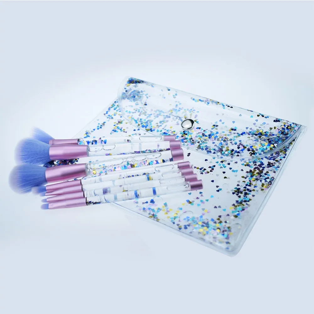 START MAKERS-7Pcs Pro Makeup Brushes Set Kabuki Brush Crystal sparkle brush Mermaid Cosmetic tools | Красота и здоровье