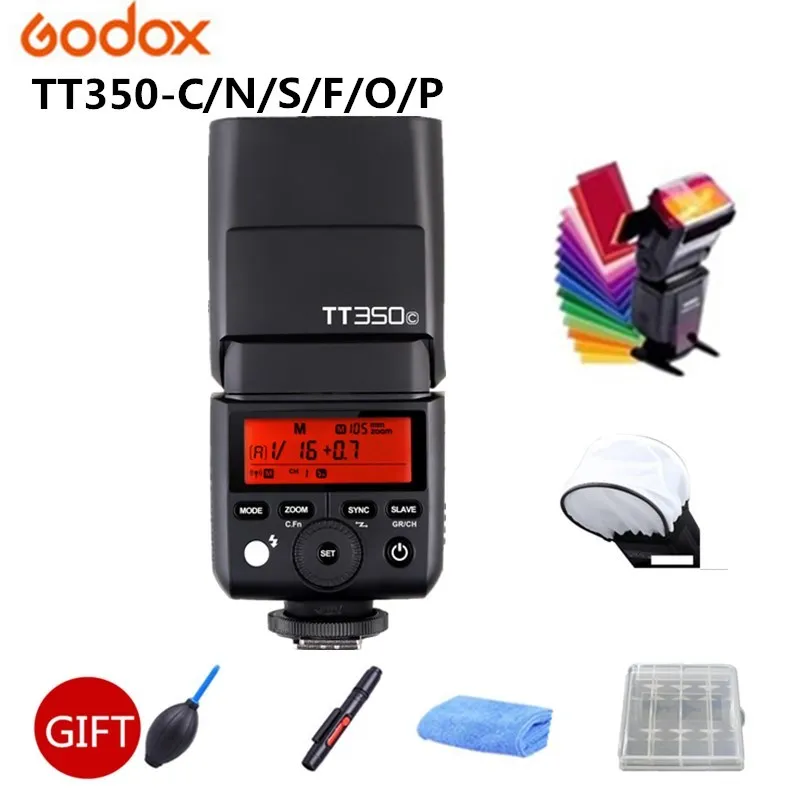 Мини вспышка Godox TT350C TT350N TT350S TT350F TT350O TT350P TTL HSS Speedlite для камер Canon Nikon Sony Fuji Olympus