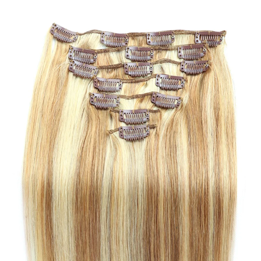Alishow, человеческие волосы Remy для наращивания на заколках, 22 дюйма, 140 г, 10 шт., прямые волосы remy на заколках, двойной уток, натуральные волосы на всю голову