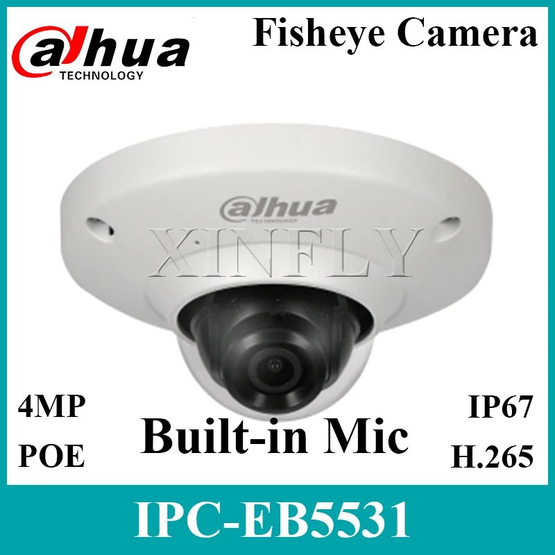 Dahua оригинальный IPC EB5531 5MP панорамный сети Fisheye Камера IK08 PoE Встроенный микрофон IP с