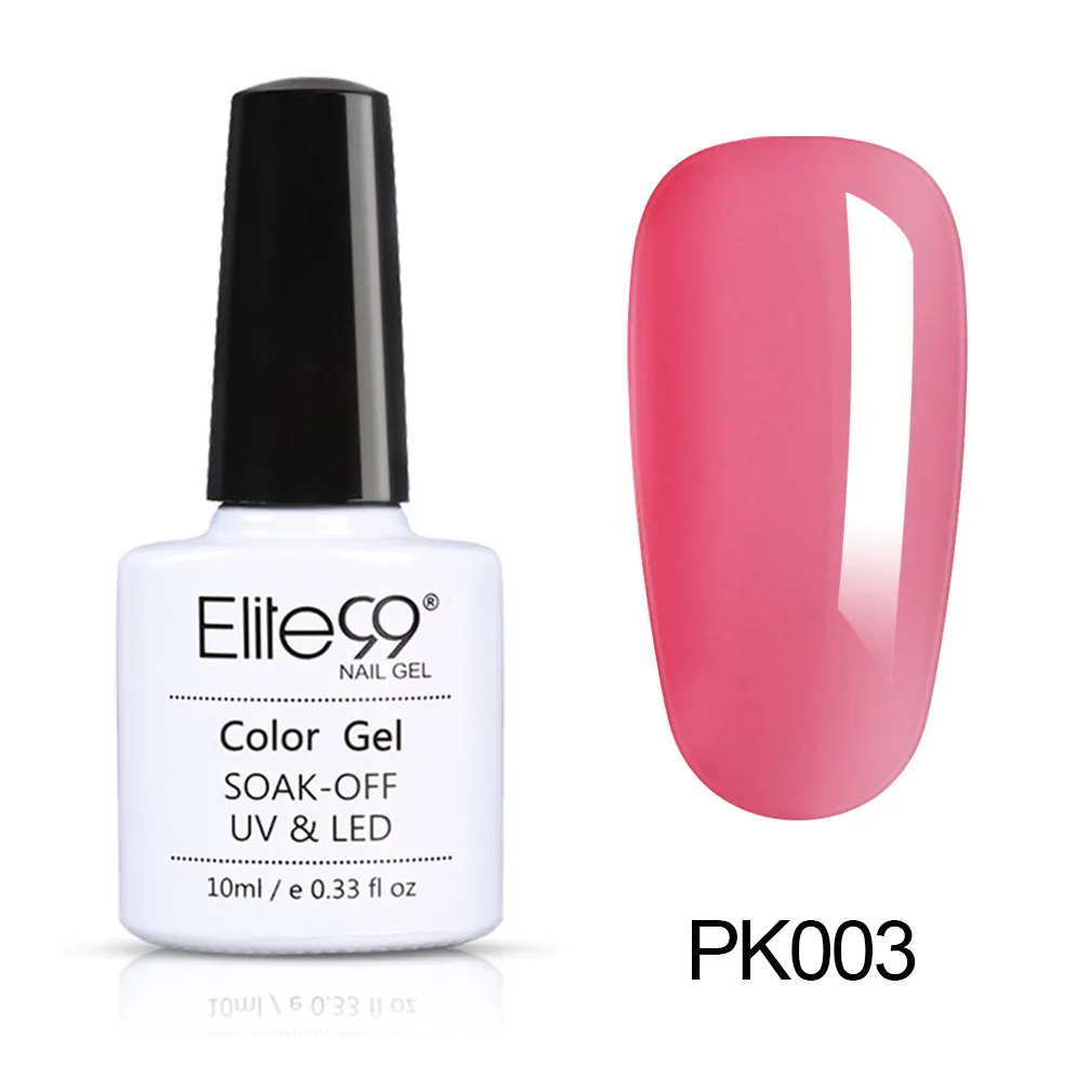 PK003 Elite99 10 мл Розовый Цвет гель лак для ногтей чистые цвета замочить Светодиодный УФ гель лак для ногтей, маникюр маникюрный лак украшение для ногтей - Цвет: PK003