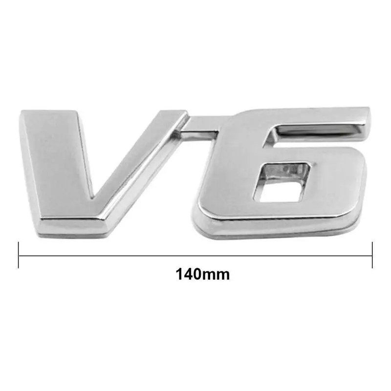 3D хромированная металлическая наклейка V6 для багажника автомобиля, автомобильная наклейка на крышку багажника, значок, наклейка DIY, стикер для красоты автомобиля, s наклейки, аксессуары для внешнего стайлинга