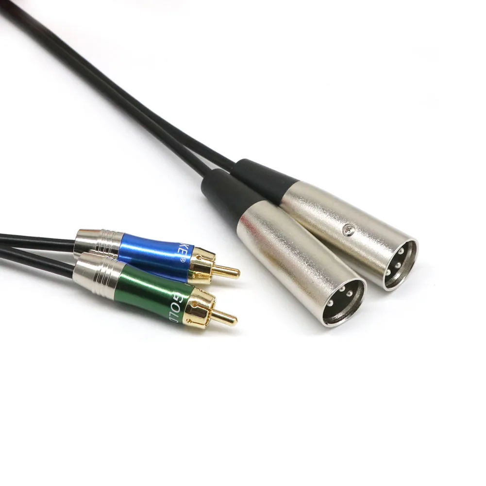 2 XLR кабель для мужчин RCA Мужской Соединительный двойной XLRM Двойной аудиошнур 30 см