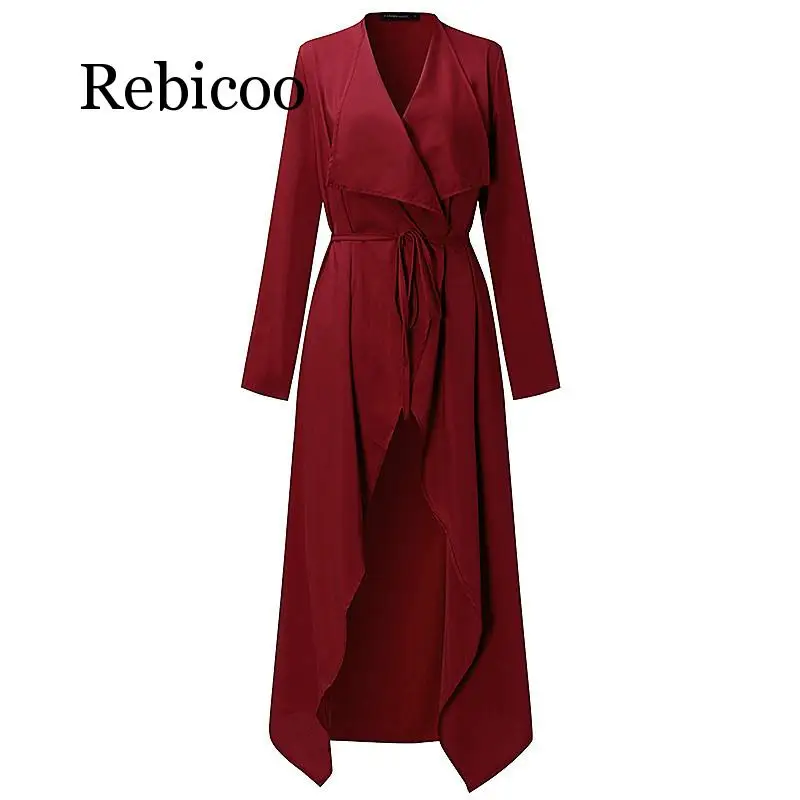 

2019 summer Thin Windproof Outerwear Women Trench Coats Long Sleeve Open Front Elegant Office Work Long Duster Coat Cardigan