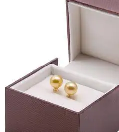 free shipping &gt&gtTop 10-11mm Golden Real South Sea Cultured Pearl Ear Stud Earrings 18k Gold Jewelry | Украшения и аксессуары