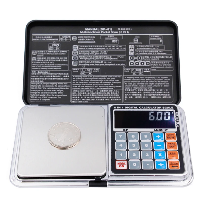 50 шт dhl fedex цифровые весы 6 в 1 многофункциональные 0 01G 500g LCD Цифровые ювелирные
