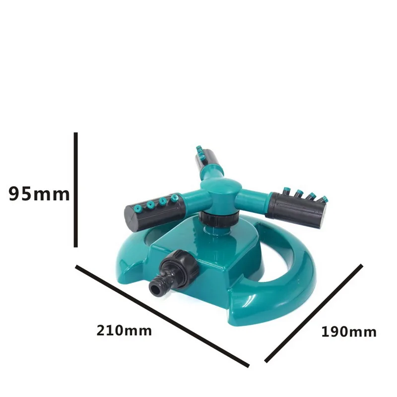 1PCs 3 Nozzle Plastic 360 Degree Automatic Rotation Big Fork Sprinkler Garden Irrigation Watering Gardening | Дом и сад