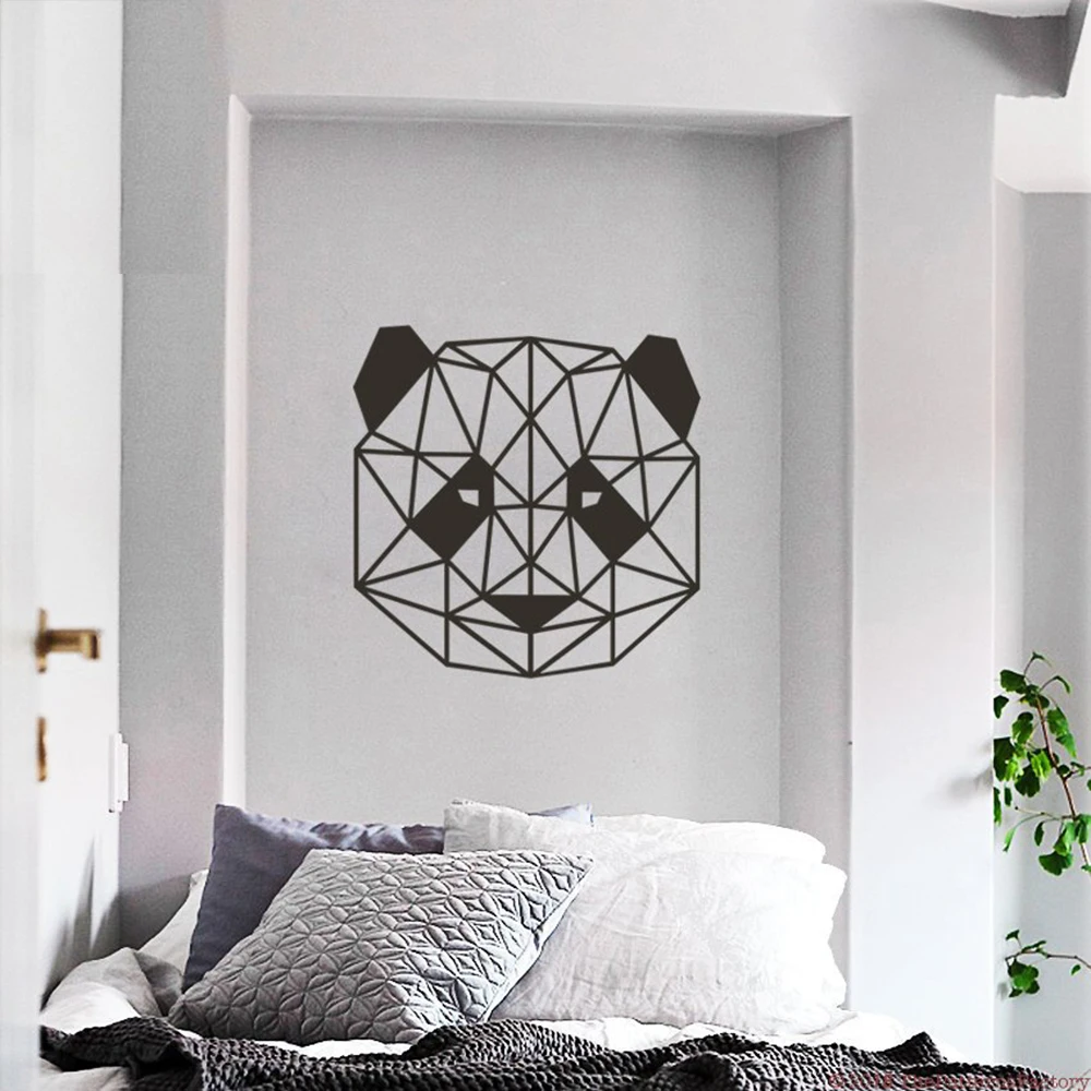 

Cute Nusery Animal Decor Panda Wall Decal for Living Room Geometric Panda Head Vinyl Art Stickers Wallpaper Kids Rooms D730
