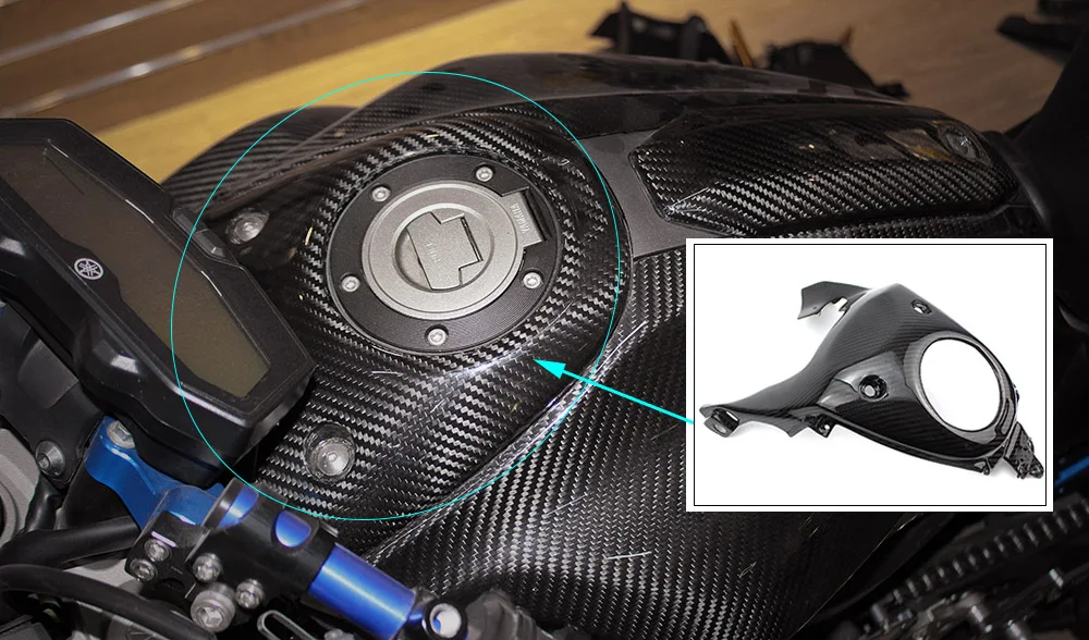 Для Yamaha FZ 07 реальное углеродное волокно газовый бак верхняя топливная панель Cowl