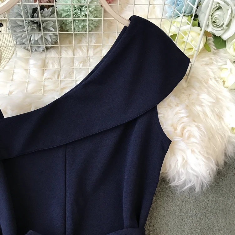 ALPHALMODA Женские однотонные Комбинезоны на одно плечо с высокой талией и поясом, женские летние модные повседневные Комбинезоны ярких цветов без рукавов