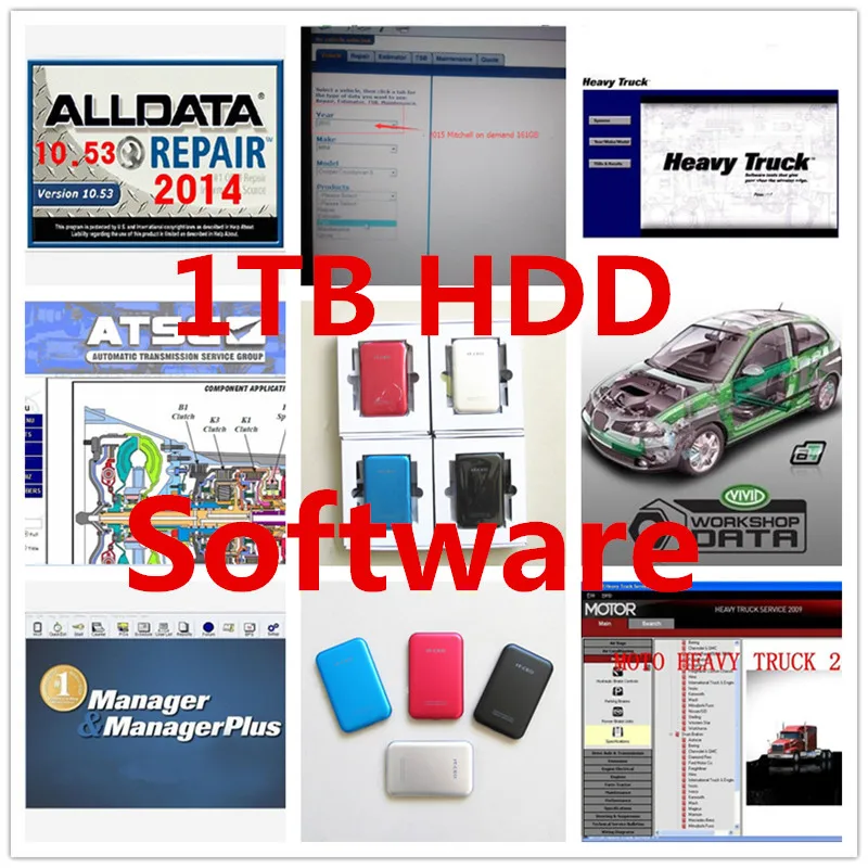 Программное обеспечение для ремонта авто Alldata 10 53 + Mit-chell ondemend 2015 тяжелый грузовик