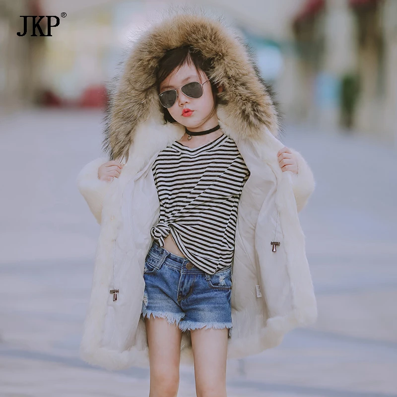 2017 Новинка зимы детские пальто из натурального кроличьего меха для маленькой