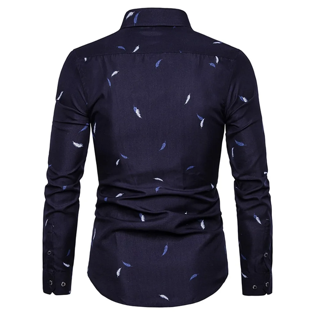 JAYCOSIN рубашка мужская camisa masculina Летние повседневные рубашки модные принтованные с длинным рукавом тонкие деловые платья рубашки Топы рубашка