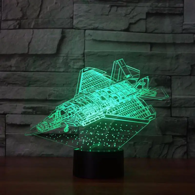 

Aircraft 3d Night Light 7 color change Nightlight Novelty Luminaria Led Powerbank Usb Led Wireless 3d Light Fixtures